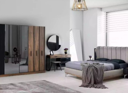 Bedroom Bed 2x Bedside tables Luxury Complete e Sets Furniture Room 7pcs.
